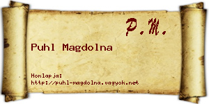 Puhl Magdolna névjegykártya